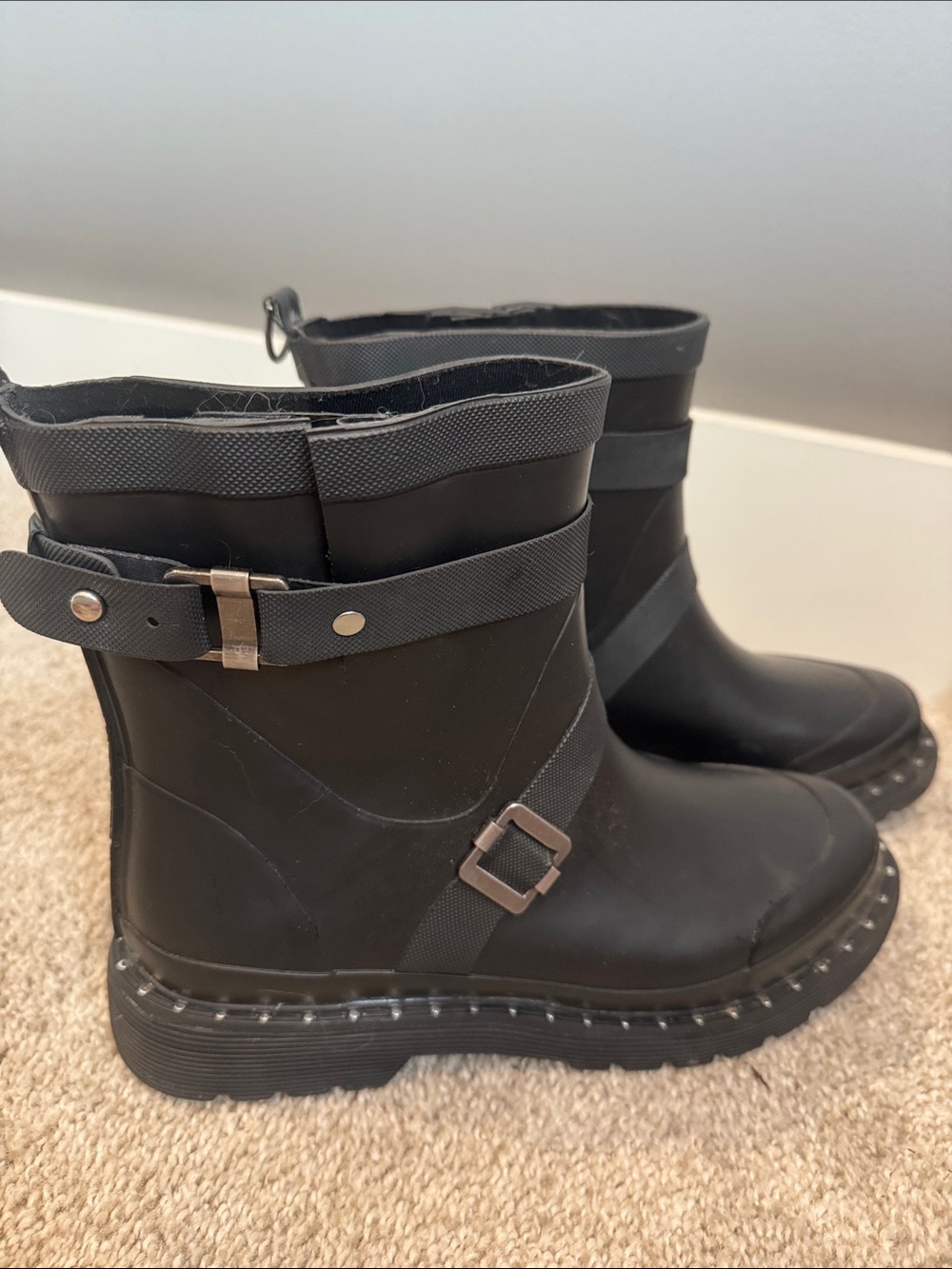 Ilse Jacobsen Danish Black Women's Waterproof Rain Boots with Buckle Detail